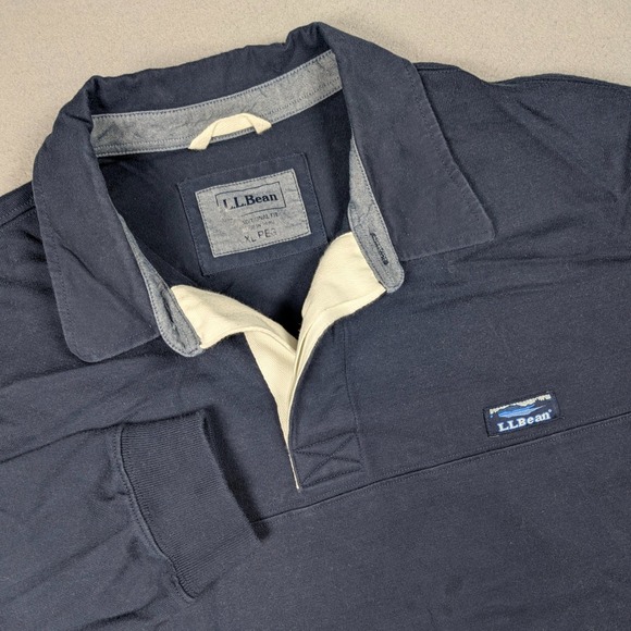 L.L. Bean Other - L.L. Bean Rugby Shirt Mens XL Blue Lakewashed Long Sleeve Traditional Fit 504190